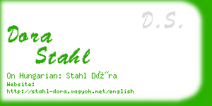 dora stahl business card